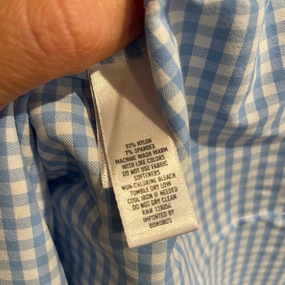 Bonobos Light Blue Checkered Men's Shirt Tailored Fit - Picture 5 of 6